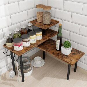 Kitchen Countertop Organizer - 3 Tier Corner Shelf, Bathroom Counter